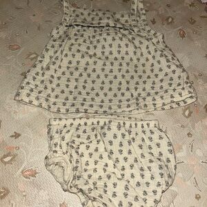 Carter's Cream and Blue Baby Outfit